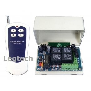 Trådløs fjernbetjening & modtager m/4 relæ-udgange